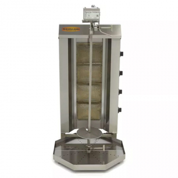 Gas Dönergrill mit 4 Brenner Motor an der Spitze 50 kg - Gastrohot
