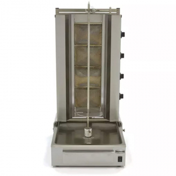 Gas Dönergrill mit 4 Brenner Motor Boden 70 kg - Professioneller Dönergrill für Gastronomie und Imbissbetriebe