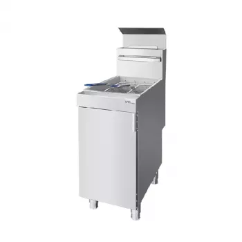 Gasfritteuse 21 Liter 26,4 kW Erdgas 3 Brenner 2 Körbe