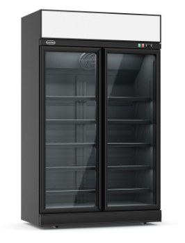 Tiefkühlschrank 2 Glastüren Schwarz Ins-1000F Bl **Achtung, Es Liegt Ein Erhöhter Einschatlstrom Vor, Sodass Ein Leitungsschutzschalter mit C-Charakteristik Erforderlich Ist.** · 7455.2425