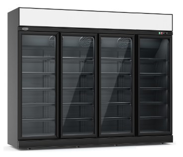 Tiefkühlschrank 4 Glastüren Schwarz Ins-2060F Bl · 7455.2445