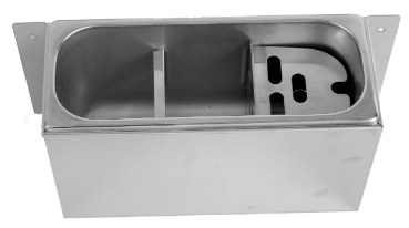 Spülbecken für Eislöffel 330X120X150 mit Wasserablaufloch, Wasseranschluss und Überlaufrohr · 7108.0015