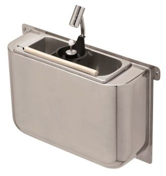 Spülbecken für Eislöffel mit Eislöffeldusche 410X120X270 mit Wasserablaufloch, Wasseranschluss und Überlaufrohr · 7108.0035