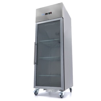 Maxima Gefrierschrank · 700 l · 3 Einstellbare Regale (2/1 GN) · Rostfreier Stahl · mit Glastür