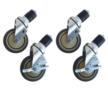 Maxima Arbeitstisch-Räder 4 Stück – 2 mit Bremsen · 4 Zoll / 10,2 cm 09300938