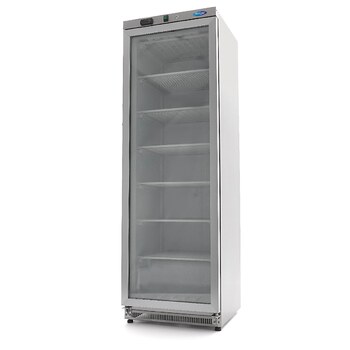 Maxima Gefrierschrank · 400 l · Rostfreier Stahl · mit Glastür