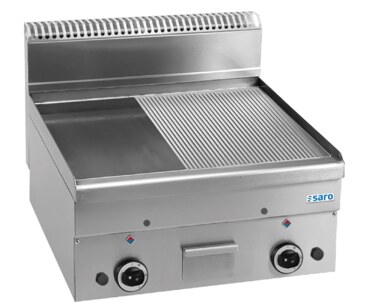 SARO Gasgrillplatte 1/2glatt 1/2gerillt Tischmodell GFT66LR
