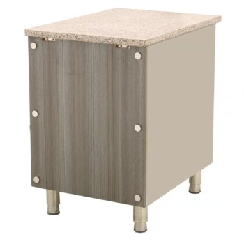 Skyrainbow Kassentisch aus Edelstahl, Granit rosa-grau, mit Holzverkleidung, 40 x 82 – THKT48GR