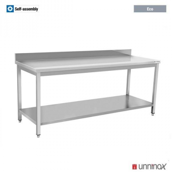 Arbeitstisch 700 mit Seitenwand 600x700xH850mm Edelstahl