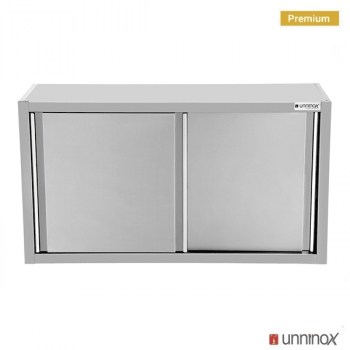Wandhängeschrank Edelstahl 1600x400x660 mm mit Schiebetüren