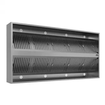 Inselhaube Zentrale 2000 Edelstahl 3000x2000x400 mm LED 10 Filter