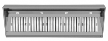 Dunstabzugshaube B2800xD950xH400 wandmontiert kompakt Gastronomie