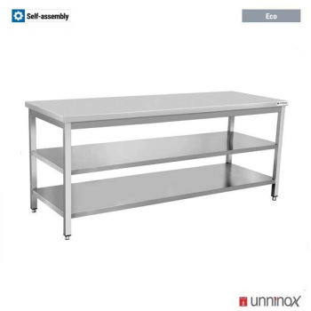 Arbeitstisch ECO 2000x700x850mm mit Aufkantung und Doppelboden