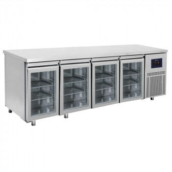 Koeltoonbank Pass Through met 4+4 glazen deuren GN 1/1 aan beide zijden 2-8°C WiFi - Gastrohot