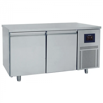 Bakkerijkoeltoonbank 2-deurs 600x400 mm RVS werkblad 2-8°C WiFi - Gastrohot