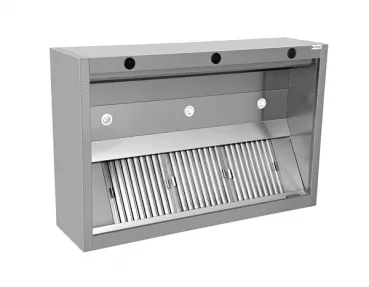 Induktionshaube 3000x1300x550 mm Gastronomie mit LED und Typ B Filter