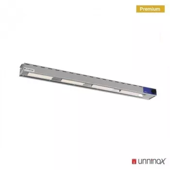 Keramik-Deckenwärmer 2000mm – 5x250W, Edelstahl, Plug-and-Play