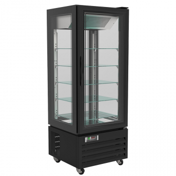 Combisteel Kuchenvitrine schwarz 400 Liter mit 5 Glasroste | Umluftkühlung