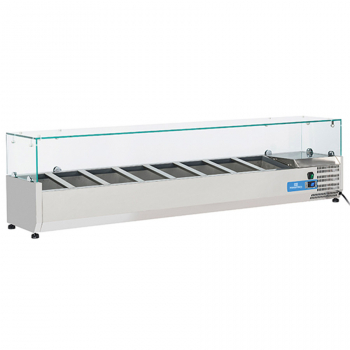 Kühlaufsatzvitrine 8x GN 1/4 H=150 mm