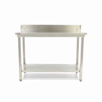 Edelstahltisch 80 x 70cm höhenverstellbar mit Spritzschutz - Robuster Arbeitstisch für die Gastronomie