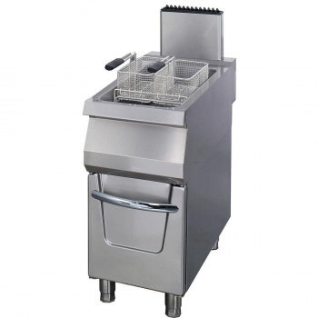 Premium Fritteuse 1 x 22L Einzelgerät 90cm tief mit Ablasshahn Gas - Professionelle Fritteuse für die Gastronomie