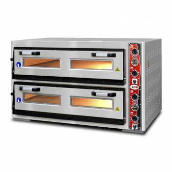 Pizzaofen mit Thermometer | 6+6x Ø33cm