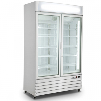 Kühlschrank mit 2 Glastüren in Weiß - B1110 x T690 x H2079 mm
