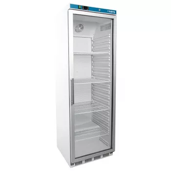 Lagerkühlschrank mit Glastür weiß 361 Liter