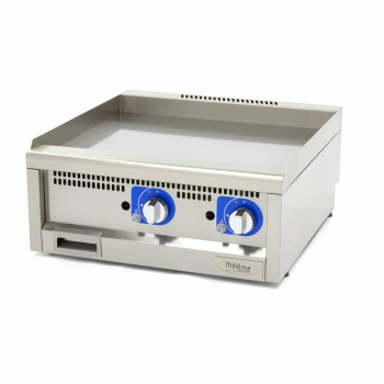 Gewerbliche Grillplatte glatt Doppelgerät 60cm tief Gas - Hochwertige Grillplatte für die Gastronomie - Gastrohot