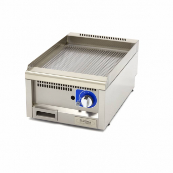 Gewerbegrillplatte gerillt 60cm tief Gas - professionelle Grillplatte für die Gastronomie