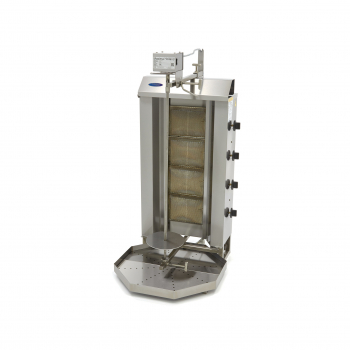 Dönergrill 4 Brenner 50kg Fleisch Gas - Professioneller Gastro Dönerspieß für Gastronomie und Imbissbetriebe