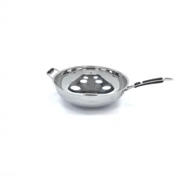 Wok Pfanne Edelstahl Induktion 36cm - Hochwertige Wokpfanne für Induktionsherde