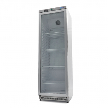 Kühlschrank 400L Edelstahl mit Glastür - Gastrokühlschrank für die Gastronomie