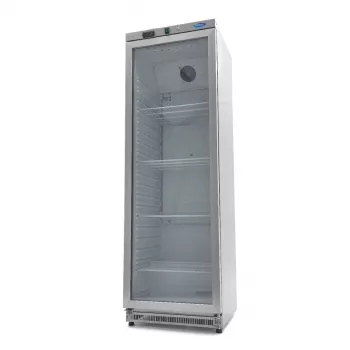 Kühlschrank - 400L - Edelstahl - mit Glastür