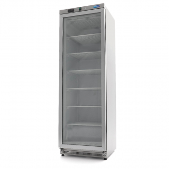 Gefrierschrank 400L Edelstahl mit Glastür - Hochwertiger Tiefkühlschrank für die Gastronomie