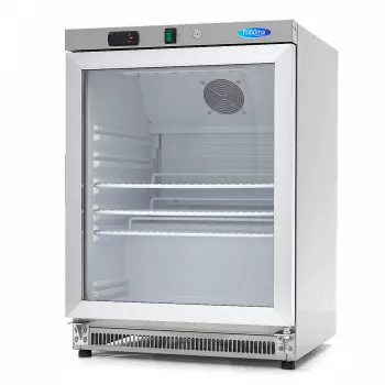 Kühlschrank - 200L - Edelstahl - mit Glastür