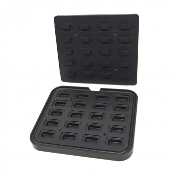 Tarteletteform Rechteck 64x41/45x22 mm - 20 Stück - Backblech B380 x T328 mm