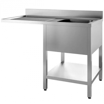 Spültisch Edelstahl 1 Becken rechts 120x70x85cm geschweißt