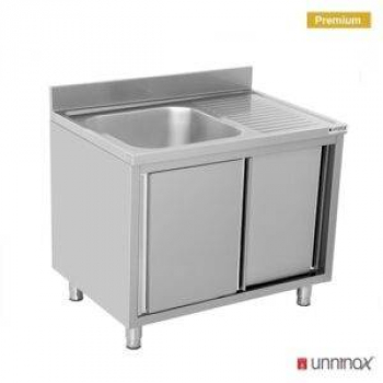 Spülenunterschrank 1 Schale links 140x70x85cm Edelstahl Gastronomie