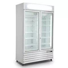 Tiefkühlschrank 2 Glastüren weiß | B 1220 x L 693 x H 2008 mm