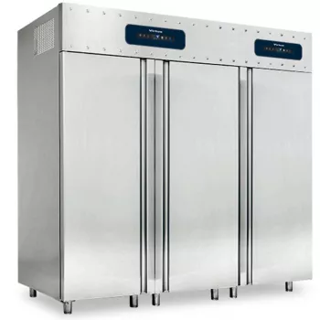 Mastro Edelstahl Tiefkühlschrank 700+1400 Liter mit 3 Türen | Wifi Verbindung | -10°/-22°C
