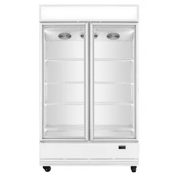 TOPLINE Getränkekühlschrank 1040 Liter Weiß mit Leuchtaufsatz