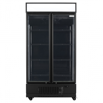 TOPLINE Getränkekühlschrank 870 Liter mit LED-Leuchtaufsatz & 2 Glastüren