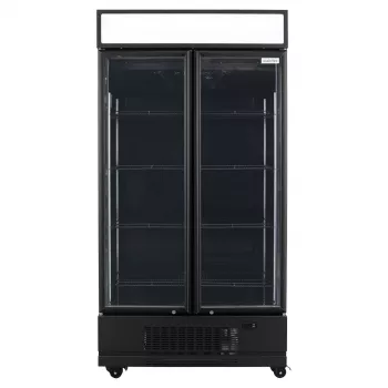 TOPLINE Getränkekühlschrank 870 Liter mit LED-Leuchtaufsatz & 2 Glastüren