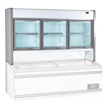 TOPLINE Tiefkühltruhenaufsatz 900 mit 3 Glastüren & LED