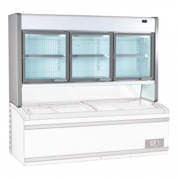TOPLINE Tiefkühltruhenaufsatz 900 mit 3 Glastüren & LED, 2500 mm