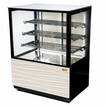 Wärmevitrine Weiß-Schwarz 1250x750x1300