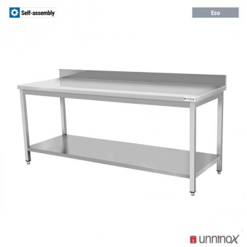 Arbeitstisch 700 mit Seitenwand 1600x700x850 mm, Aufkantung 100 mm